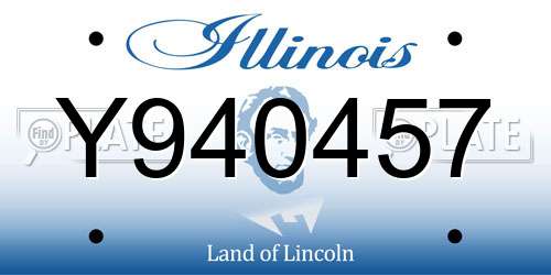 Y940457 Illinois License Plate
