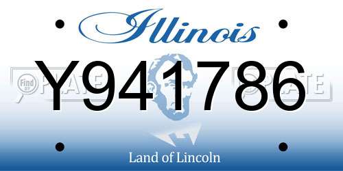 Y941786 Illinois License Plate