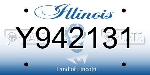 Y942131 Illinois License Plate