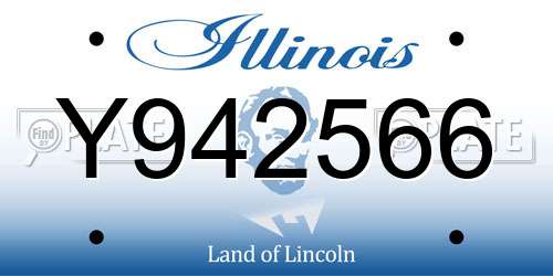 Y942566 Illinois License Plate