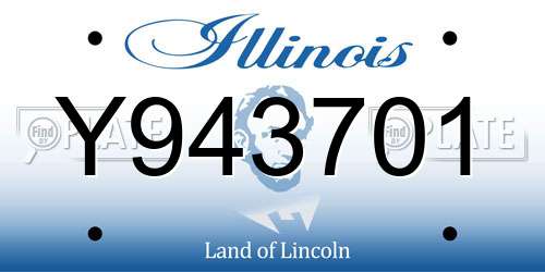 Y943701 Illinois License Plate