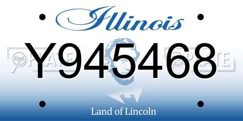 Y945468 Illinois License Plate