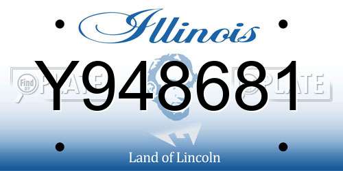 Y948681 Illinois License Plate