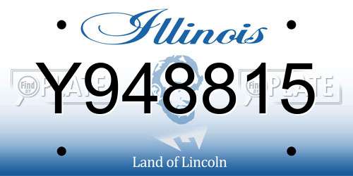 Y948815 Illinois License Plate