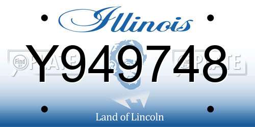 Y949748 Illinois License Plate