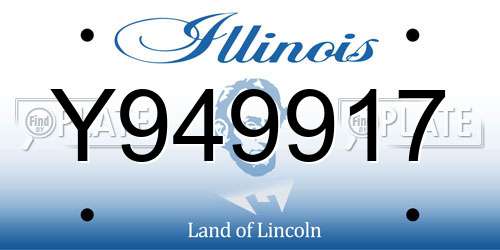 Y949917 Illinois License Plate