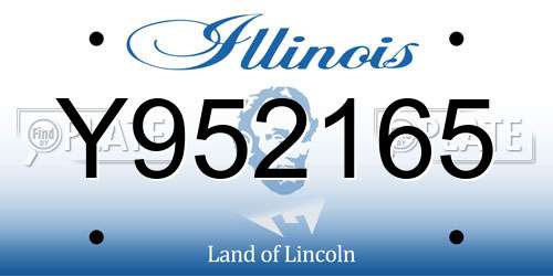 Y952165 Illinois License Plate