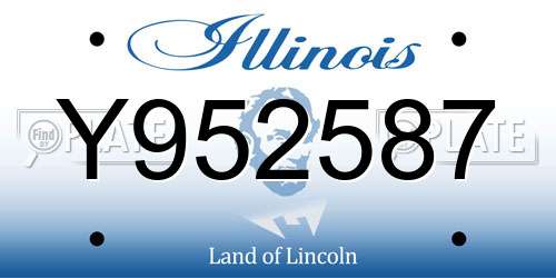 Y952587 Illinois License Plate