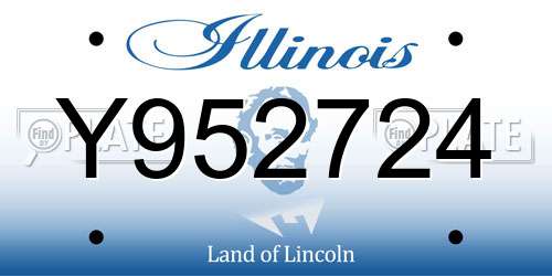 Y952724 Illinois License Plate