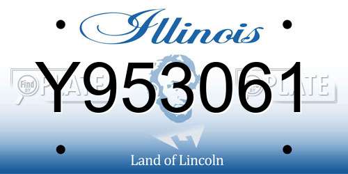 Y953061 Illinois License Plate
