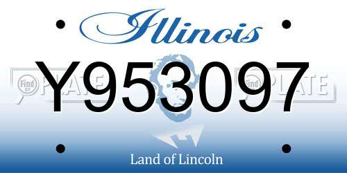 Y953097 Illinois License Plate