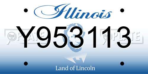 Y953113 Illinois License Plate