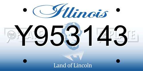 Y953143 Illinois License Plate