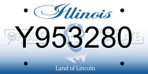 Y953280 Illinois License Plate