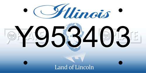 Y953403 Illinois License Plate