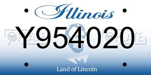 Y954020 Illinois License Plate
