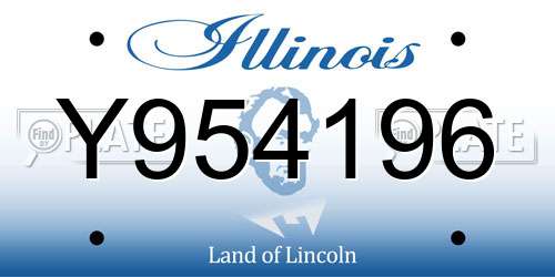 Y954196 Illinois License Plate