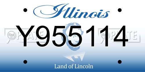 Y955114 Illinois License Plate