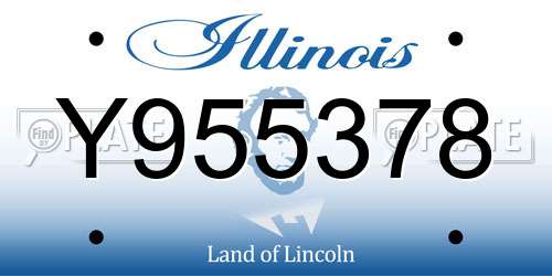 Y955378 Illinois License Plate