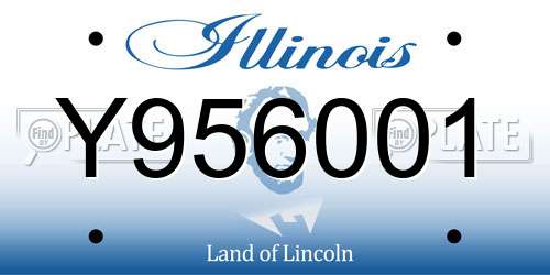 Y956001 Illinois License Plate
