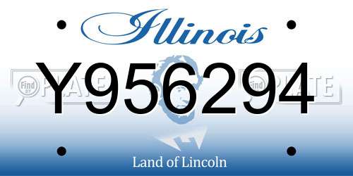 Y956294 Illinois License Plate
