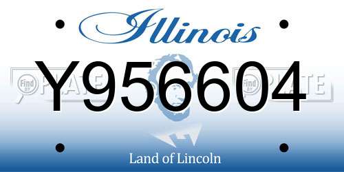 Y956604 Illinois License Plate