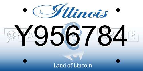 Y956784 Illinois License Plate