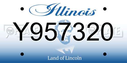 Y957320 Illinois License Plate