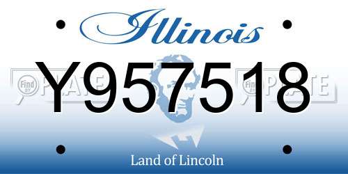 Y957518 Illinois License Plate