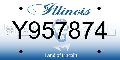 Y957874 Illinois License Plate