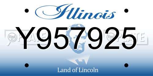Y957925 Illinois License Plate