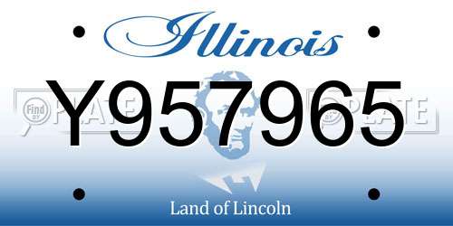 Y957965 Illinois License Plate