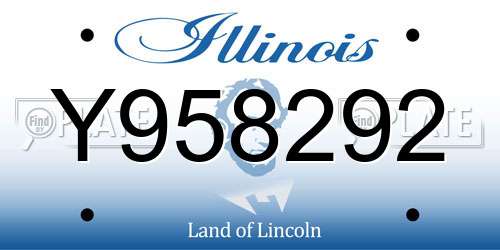 Y958292 Illinois License Plate