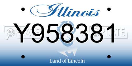 Y958381 Illinois License Plate