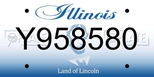Y958580 Illinois License Plate