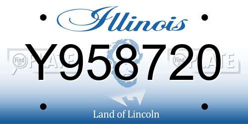 Y958720 Illinois License Plate