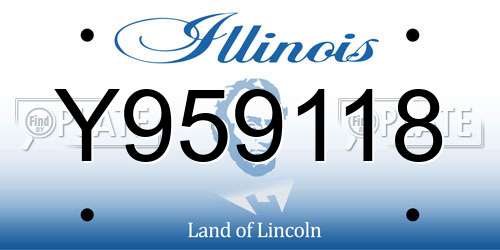 Y959118 Illinois License Plate