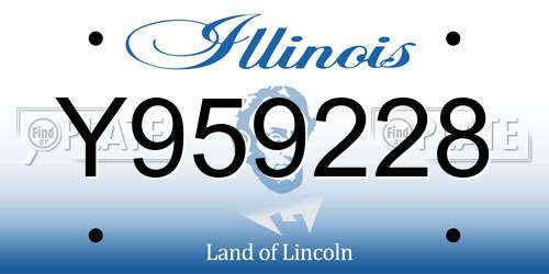 Y959228 Illinois License Plate