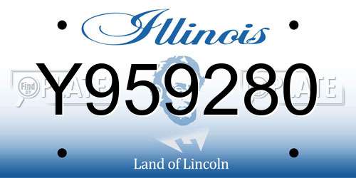 Y959280 Illinois License Plate