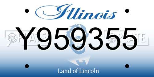 Y959355 Illinois License Plate