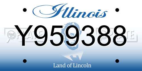 Y959388 Illinois License Plate