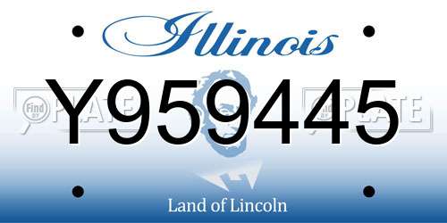 Y959445 Illinois License Plate