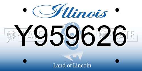 Y959626 Illinois License Plate