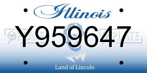 Y959647 Illinois License Plate