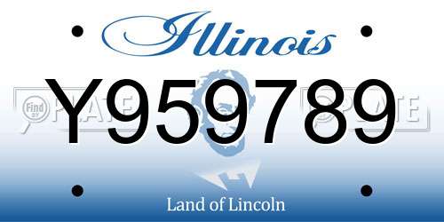 Y959789 Illinois License Plate
