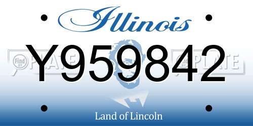 Y959842 Illinois License Plate