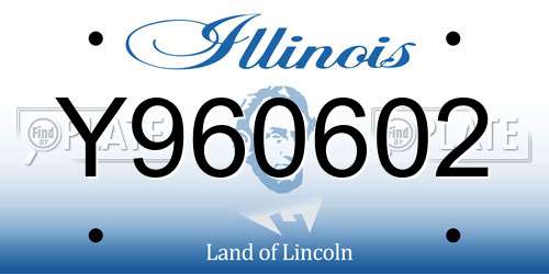 Y960602 Illinois License Plate