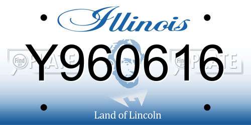 Y960616 Illinois License Plate