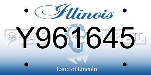 Y961645 Illinois License Plate