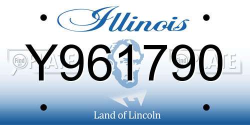 Y961790 Illinois License Plate